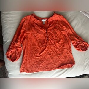CJ Banks Vibrant Orange Blouse